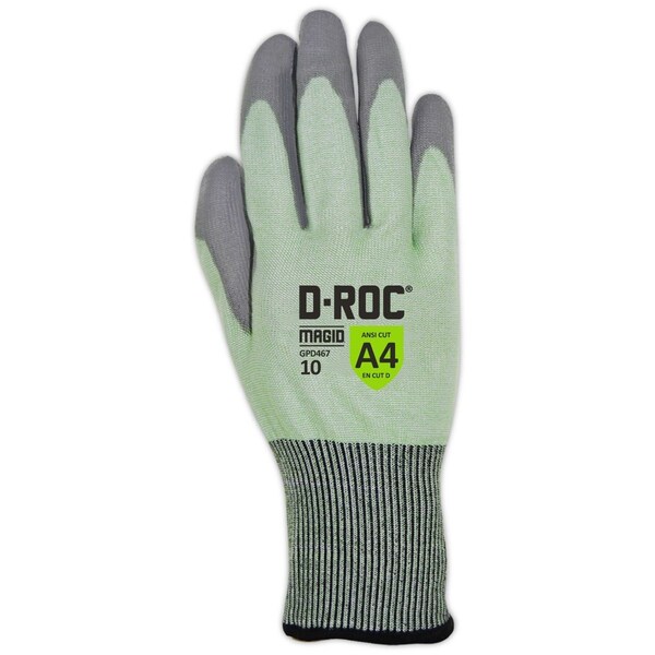 DROC GPD467 Touchscreen Compatible Polyurethane Palm Coated Work Gloves  Cut Level A4